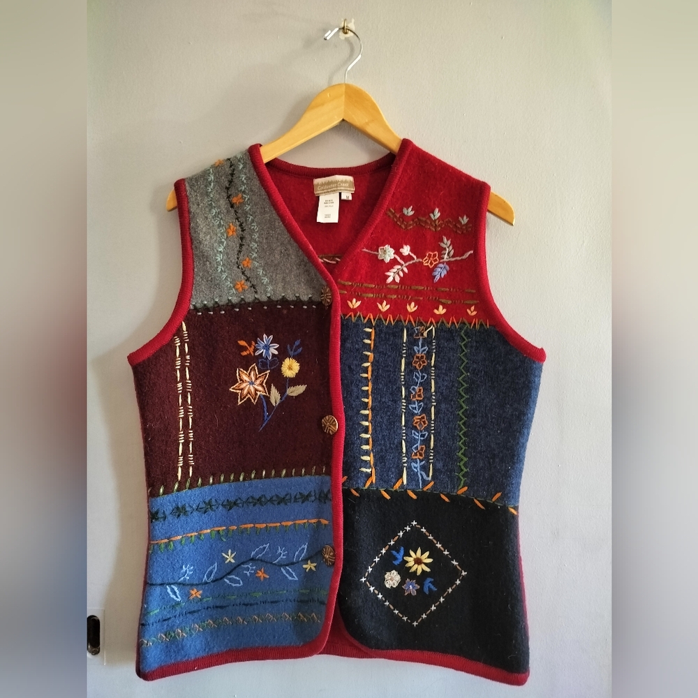 Vintage Wool Embroidered Vest
